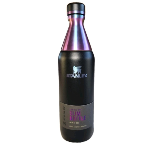 STANLEY Slim Bottle 20 Oz. Black Chroma Purple Iridescent Screw Top NEW - Picture 1 of 6
